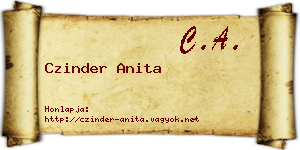 Czinder Anita névjegykártya
